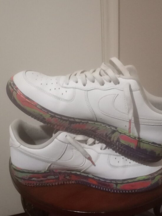 Nike Air Force 1 Marble Color Swirl White Sneakers Men\'s Size 9 AJ9507-100 main image 9